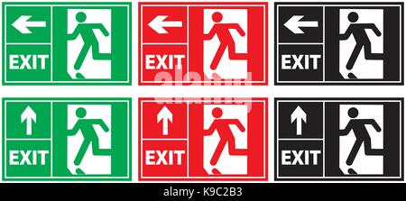 Exit escape informative signs Stock Vector