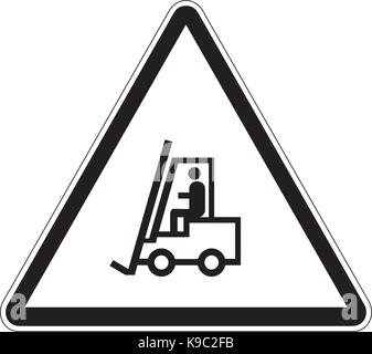 Truck forklift warning sign Stock Vector
