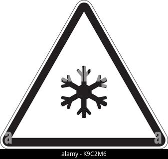 Low temperature warning sign illustration Stock Vector
