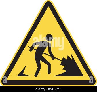 Men working sign ahead Stock Vector