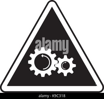 Rotating and moving parts warning signs Stock Vector