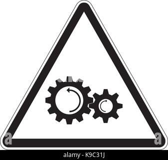 Rotating and moving parts warning signs Stock Vector