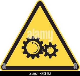 Rotating and moving parts warning signs Stock Vector