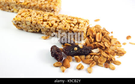 Granola bars with rises and crunchy oat Stock Photo