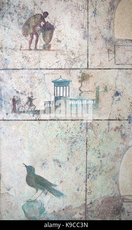 Fresco. 1st century. Columbarium of a Villa Doria Pamphili. Detail. Roman National Museum. Palazzo Massimo. Rome. Italy. Stock Photo