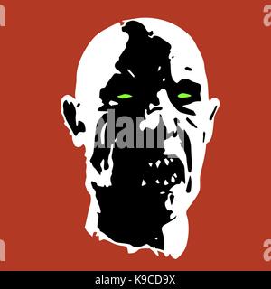 zombie face. horror picture. vector illustration Stock Vector