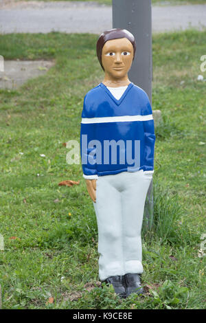 Road safety bollards in the vicinity of Iver Heath Infants School, Buckinghamshire. Stock Photo