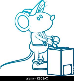 Cute mouse worker cartoon Stock Vector