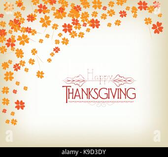 Thanksgiving Day background with maple leaf Stock Vector