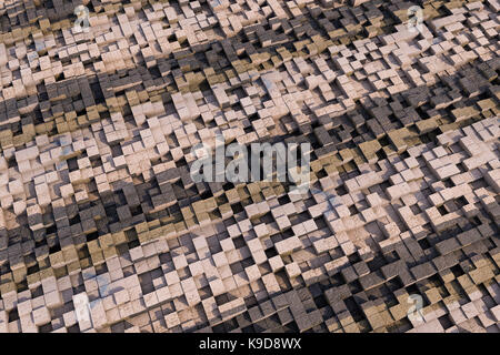 3D cubes with a grunge texture Stock Photo