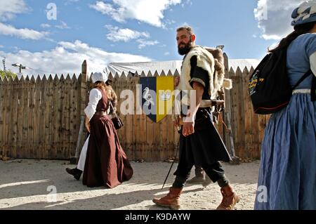 The feast of the king of the bird is a popular festival inherited from the Renaissance, medieval, at Le Puy en Velay, Haute-Loire, France Stock Photo