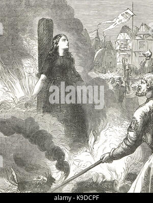 Joan of Arc burned at the stake, Rouen, France, 30 May 1431 Stock Photo