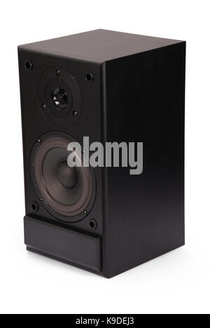 Black sound speakers isolated over the white background with soft shadow Stock Photo