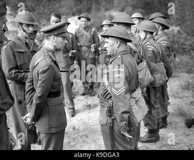 King George VI inspecting the Home Guard during World War Two Stock Photo