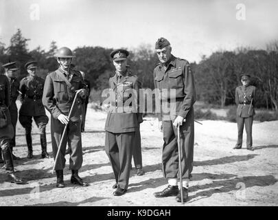 King George VI inspecting the Home Guard during World War Two Stock Photo