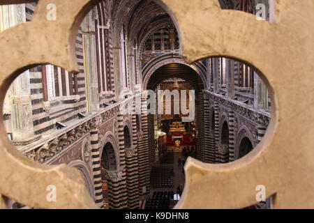 Italy, Siena - December 26 2016: interior view of Metropolitan Cathedral of Santa Maria Assunta and the Gate of Heaven on December 26 2016 in Siena, T Stock Photo