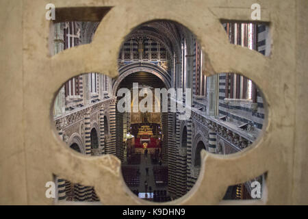 Italy, Siena - December 26 2016: interior view of Metropolitan Cathedral of Santa Maria Assunta and the Gate of Heaven on December 26 2016 in Siena, T Stock Photo