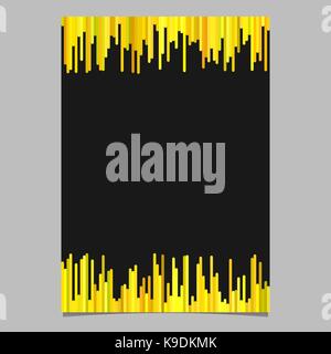 Poster template from vertical lines in yellow tones - vector brochure design with black background Stock Vector