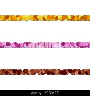 Seamless dot pattern paragraph divider line design set - vector graphic design elements from circles Stock Vector
