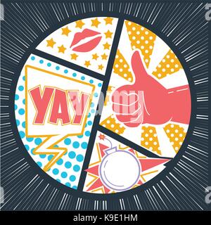 Comics Template. Vector Retro Comic Book Speech Bubbles Illustration. Mock-up of Comic Book Page Stock Vector