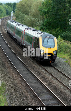 Arriva CrossCountry Voyager diesel train at Hatton Bank, Warwickshire, England, UK Stock Photo