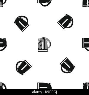 Electric kettle pattern seamless black Stock Vector