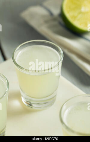 Boozy Lime  and Vodka Kamikaze Shots Ready to Drink Stock Photo