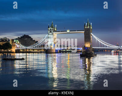 Tower Bridge London illuminated at night
