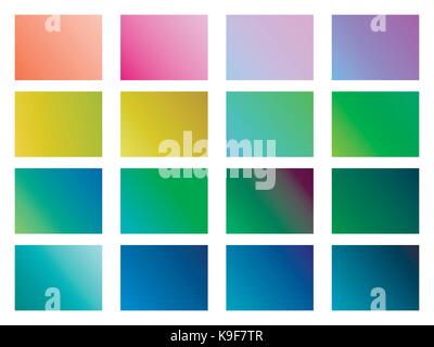 Set of gradient backgrounds. Soft color. Vector illustration Stock Vector