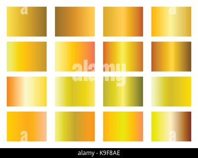 Set of golden gradients. Gold background, wealth and luxury. Vector illustration Stock Vector