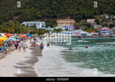 Philipsburg, Sint Maarten.  Beach Scene. Stock Photo