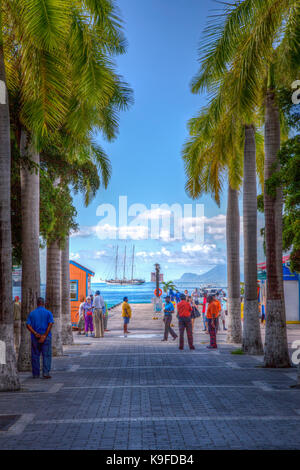 Philipsburg, Sint Maarten.  View from the Court House, Looking toward the Harbor. Stock Photo