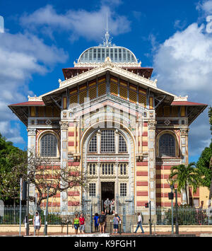 Fort-de-France, Martinique.  Victor Schoelcher Library Museum, Romanesque Architectural Style. Stock Photo