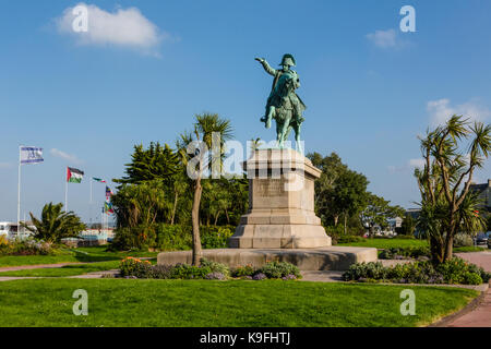 Statue of Napoleon Bonepart in Place Napoleon in Cherbourg, France Stock Photo