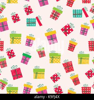 christmas gifts icons seamless pattern Stock Vector