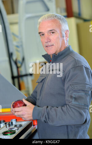 man in workshop Stock Photo