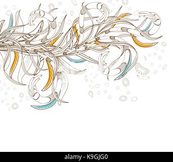 doodle floral background, hand drawn retro Stock Vector