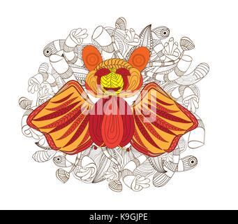 bat doodle art Stock Vector