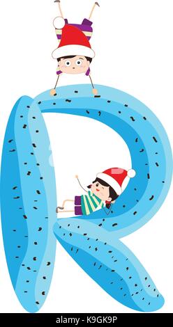 Illustration of a Kid Leaning on a Letter C Stock Vector Image & Art ...