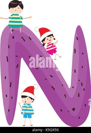 Illustration of a Kid Leaning on a Letter W Stock Vector Image & Art ...