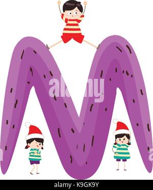 Illustration of a Kid Leaning on a Letter C Stock Vector Image & Art ...