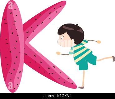 Illustration of a Kid Leaning on a Letter B Stock Vector Image & Art ...