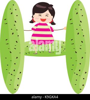 Illustration of a Kid Leaning on a Letter C Stock Vector Image & Art ...