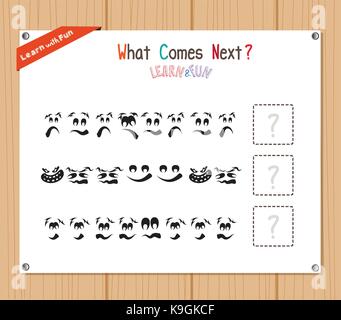 Completing the Pattern Educational Game for Preschool Children Stock Vector