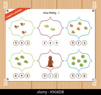 Dinosaur counting game. Math activity for preschool children with dinos ...