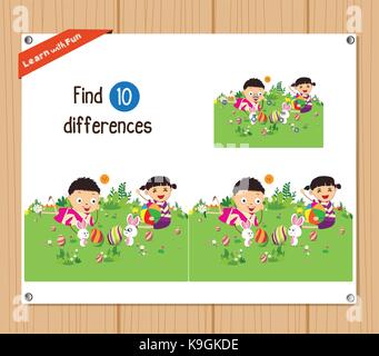 Find differences (Happy easter) Stock Vector