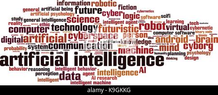 Artificial inteligence word cloud concept. Vector illustration Stock Vector
