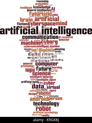 Artificial inteligence word cloud concept. Vector illustration Stock Vector