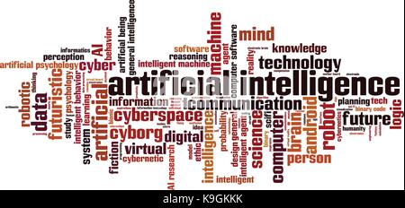 Artificial inteligence word cloud concept. Vector illustration Stock Vector