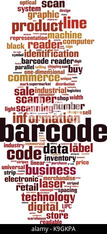 Barcode word cloud concept. Vector illustration Stock Vector
